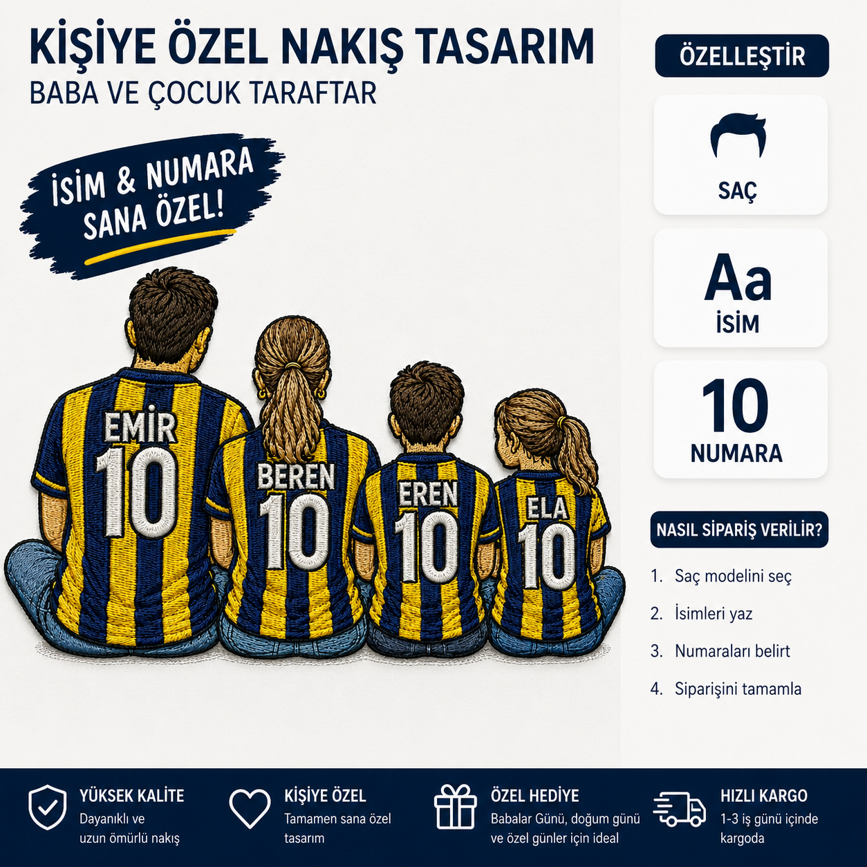 Kişiye Özel Takımlı Anne - Baba ve Çocukları Tasarımı 2