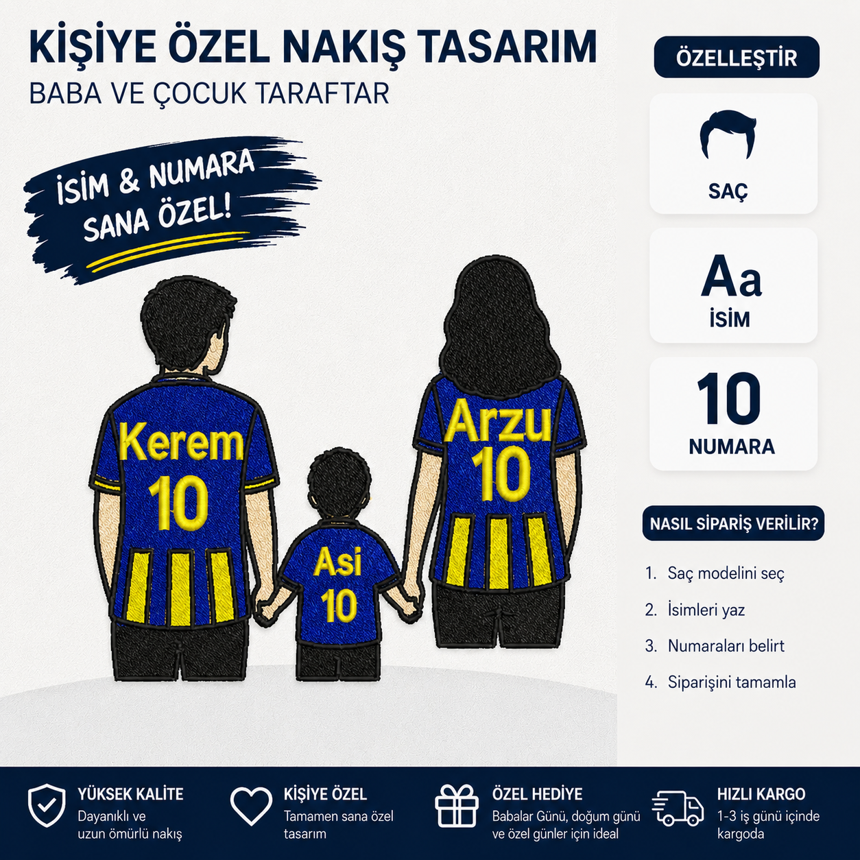 Kişiye Özel ANNE BABA ÇOCUK NAKIŞI 2