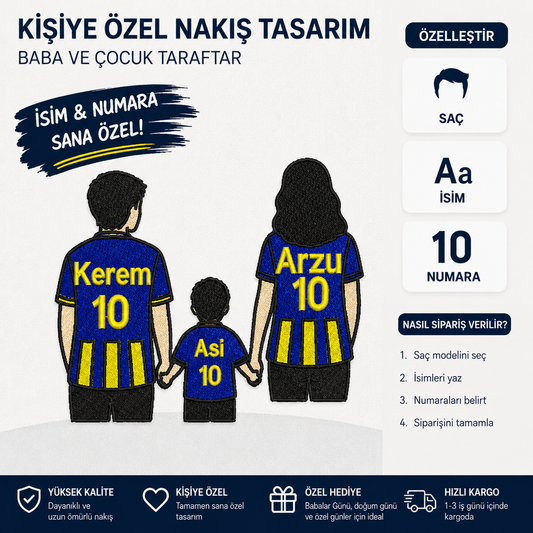 Kişiye Özel ANNE BABA ÇOCUK NAKIŞI 2