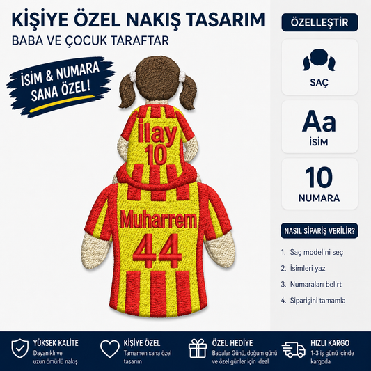 Takım Formalı Baba Çocuk Nakışı