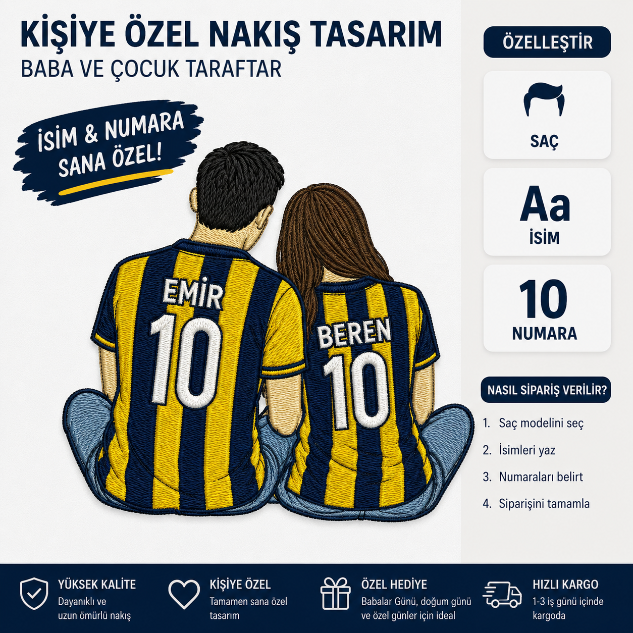 Kişiye Özel Takımlı Çift Nakışı 3