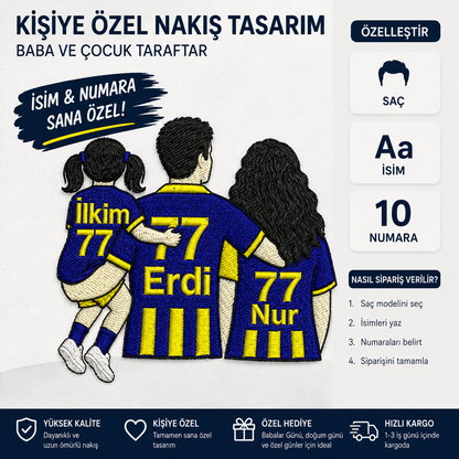 Kişiye Özel ANNE BABA ÇOCUK NAKIŞI