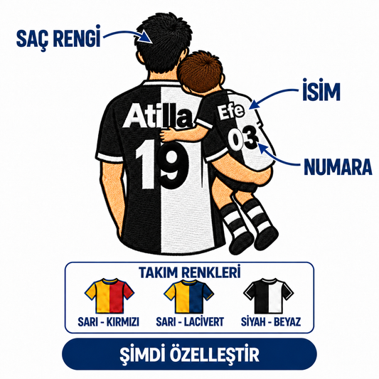 İlk Kahramanım – Atilla 19 ve oğlu Efe 03; saç rengi, isim, numara ve takım renkleri seçenekleri
