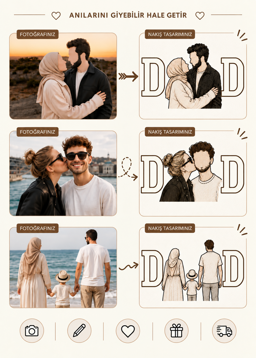 DAD Yazılı Fotoğraf Nakışı