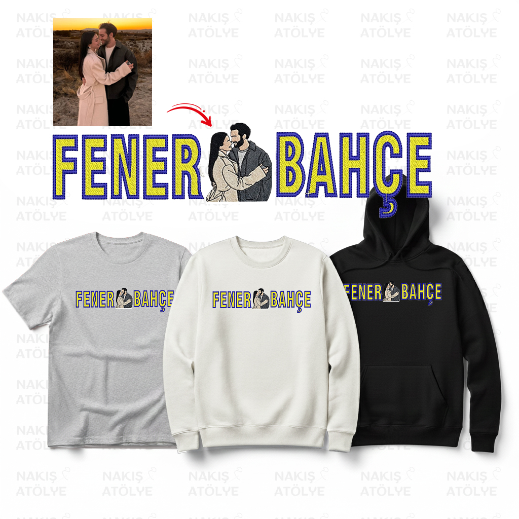 F E N E R X B A H Ç E Dolgulu Yazılı Fotoğraf Nakışı