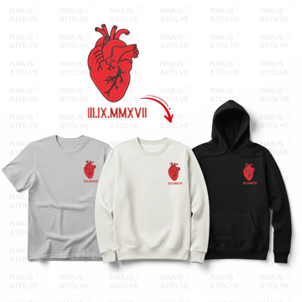 Kalp + Tarih Nakışı