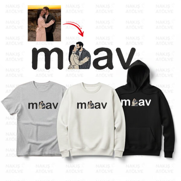 M X A V Yazılı Fotoğraf Nakışı