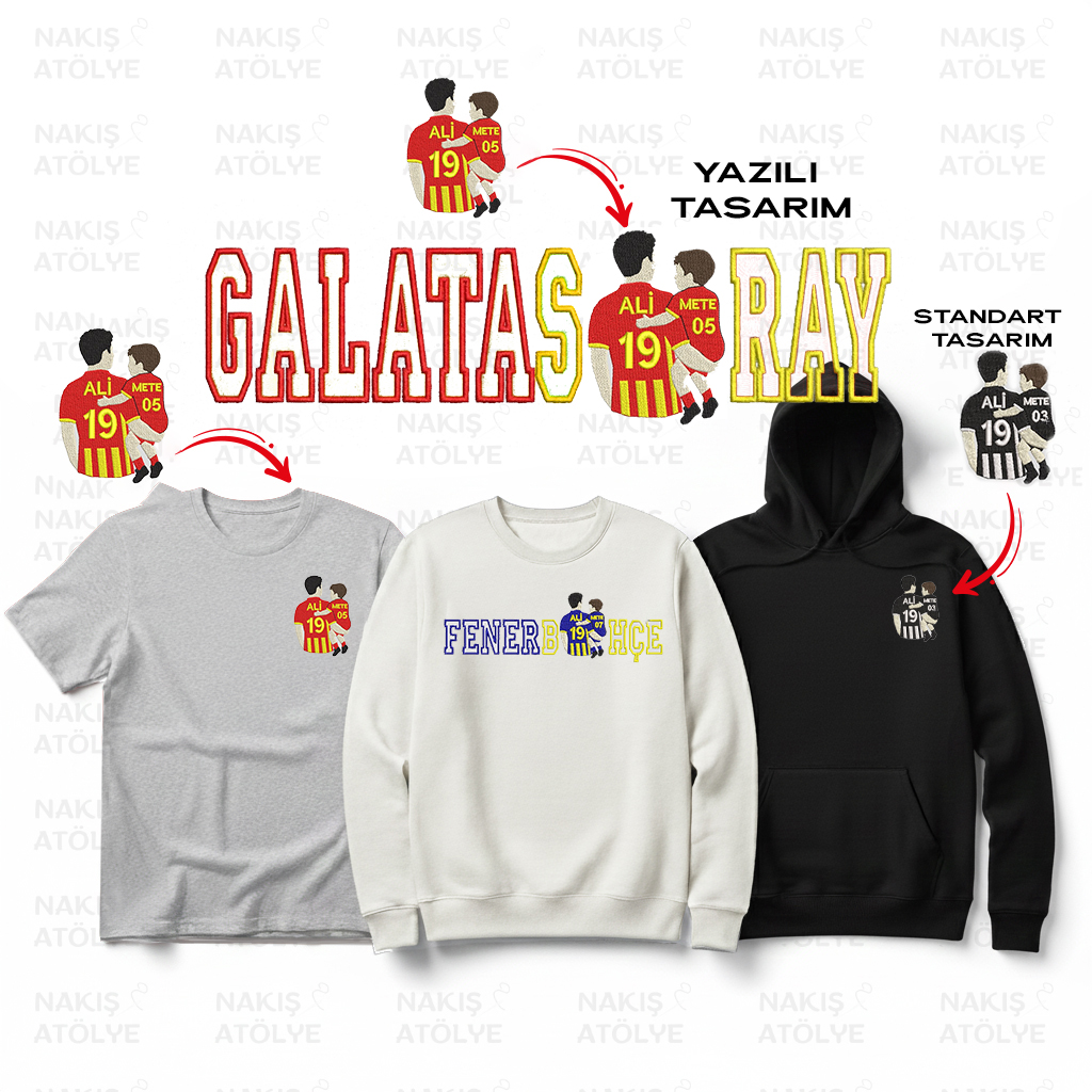 Kişiye Özel Takımlı Baba - Çocuk Tasarımı