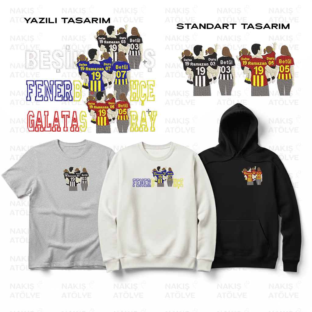 Kişiye Özel Takımlı Anne - Baba ve Çocukları Tasarımı